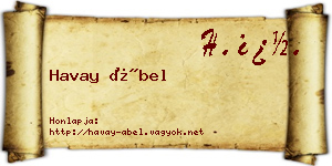 Havay Ábel névjegykártya