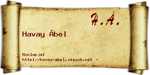 Havay Ábel névjegykártya